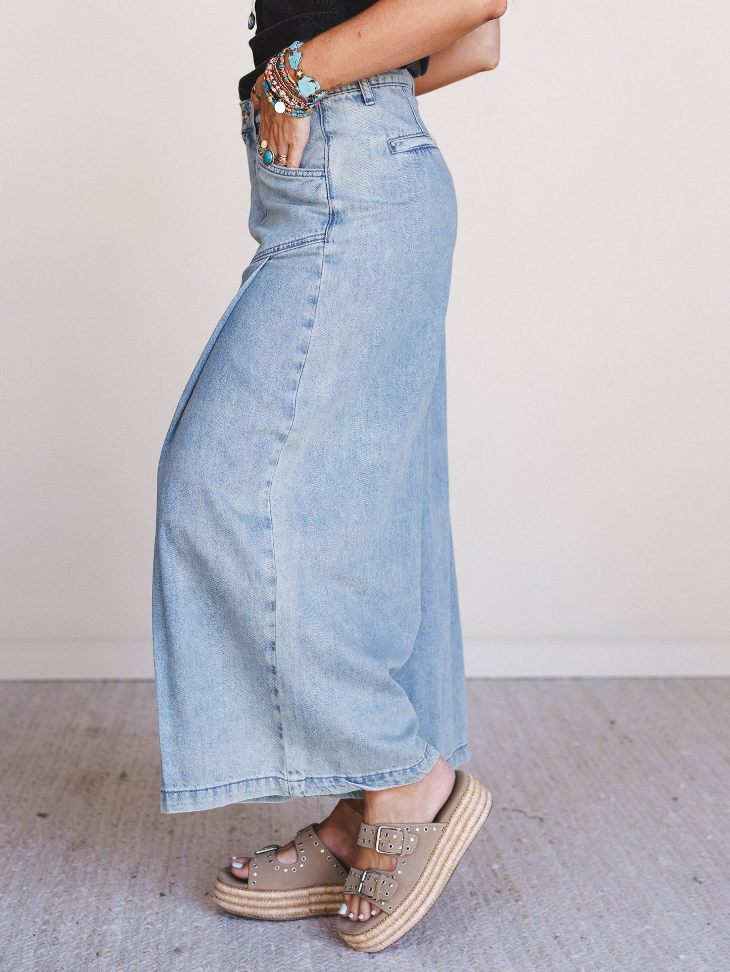 Endless Road Wide Leg Jeans - Denim