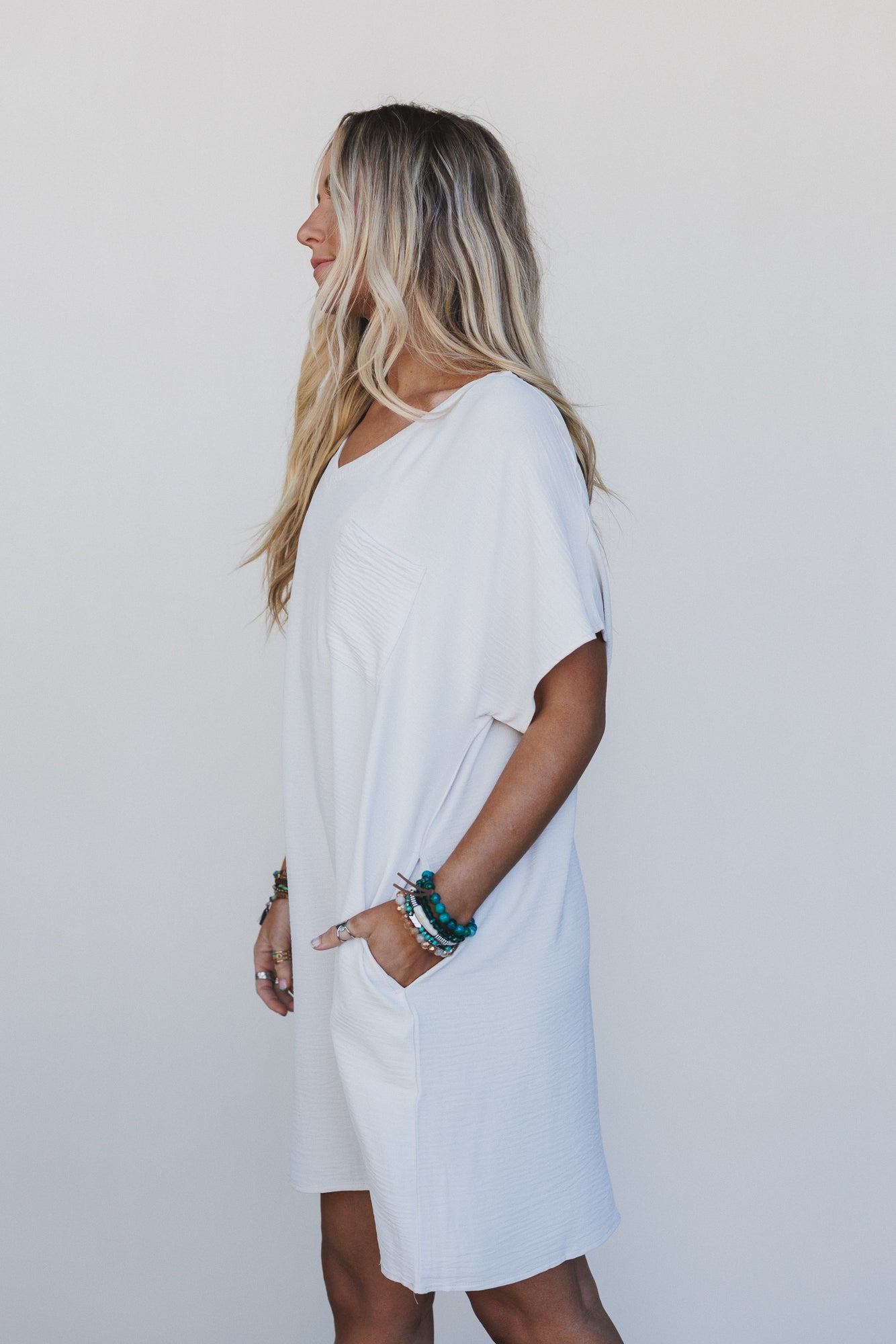 Breeze Route Tee Dress - Beige