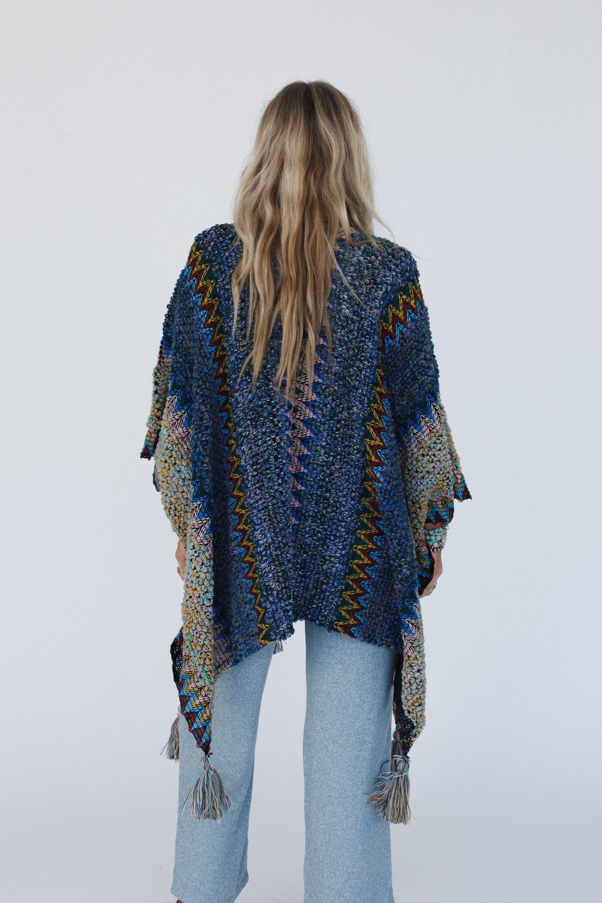 Desert Dreams Crochet Ruana - Cobalt