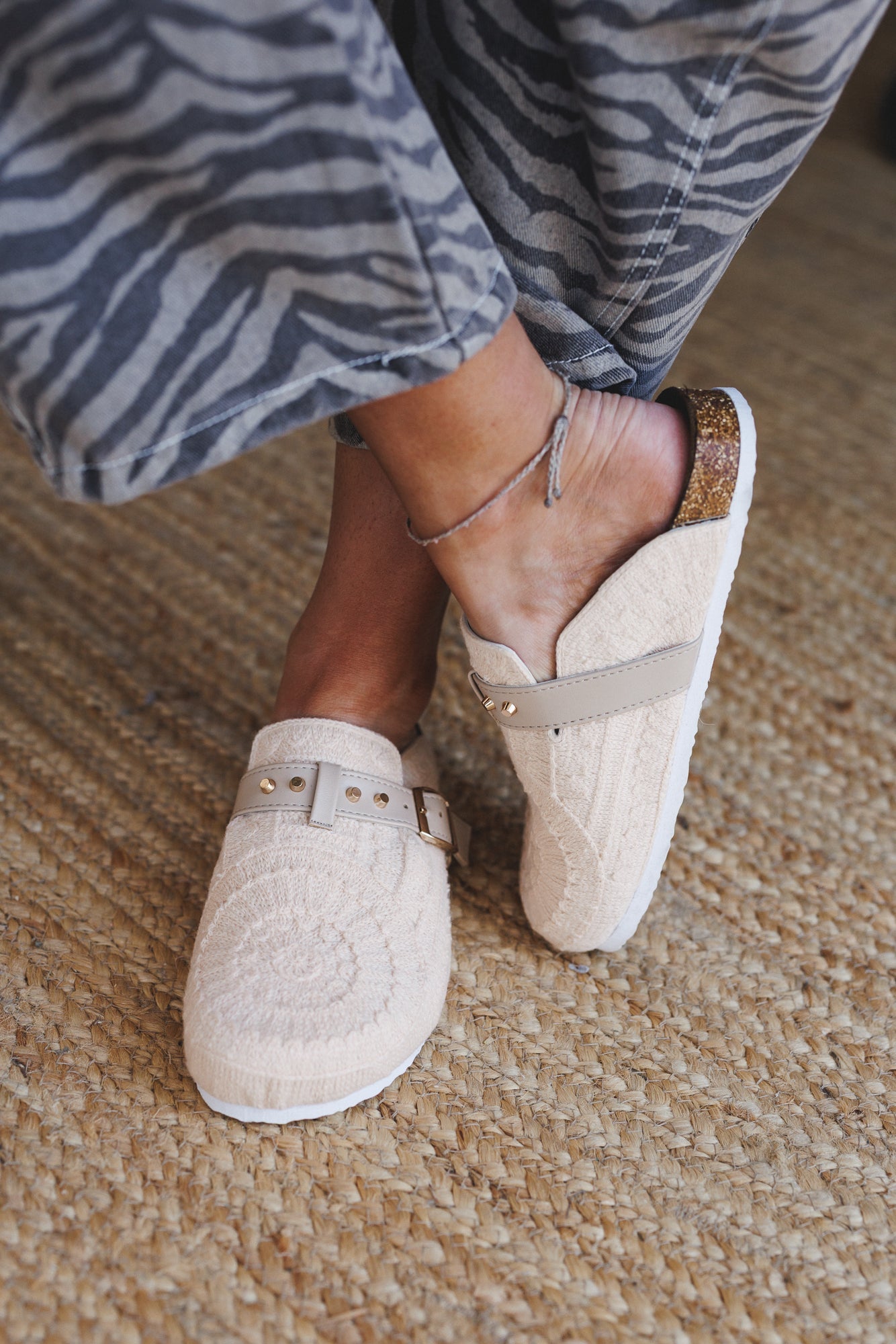 Stepping Easy Crochet Mules - Cream