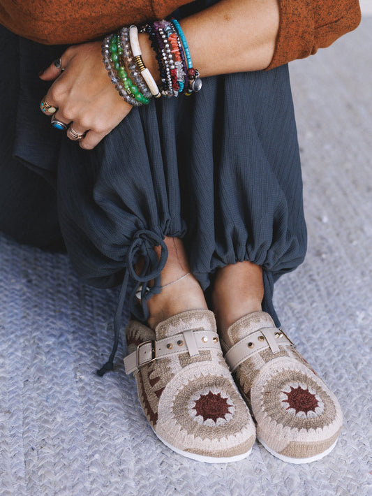 Stepping Easy Crochet Mules - Taupe