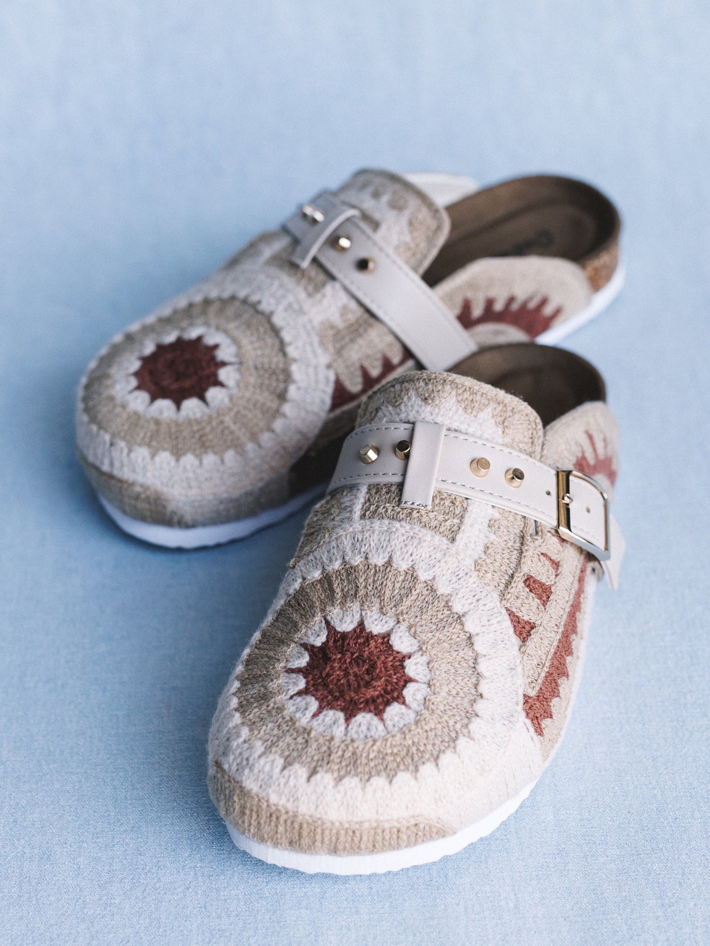 Stepping Easy Crochet Mules - Taupe