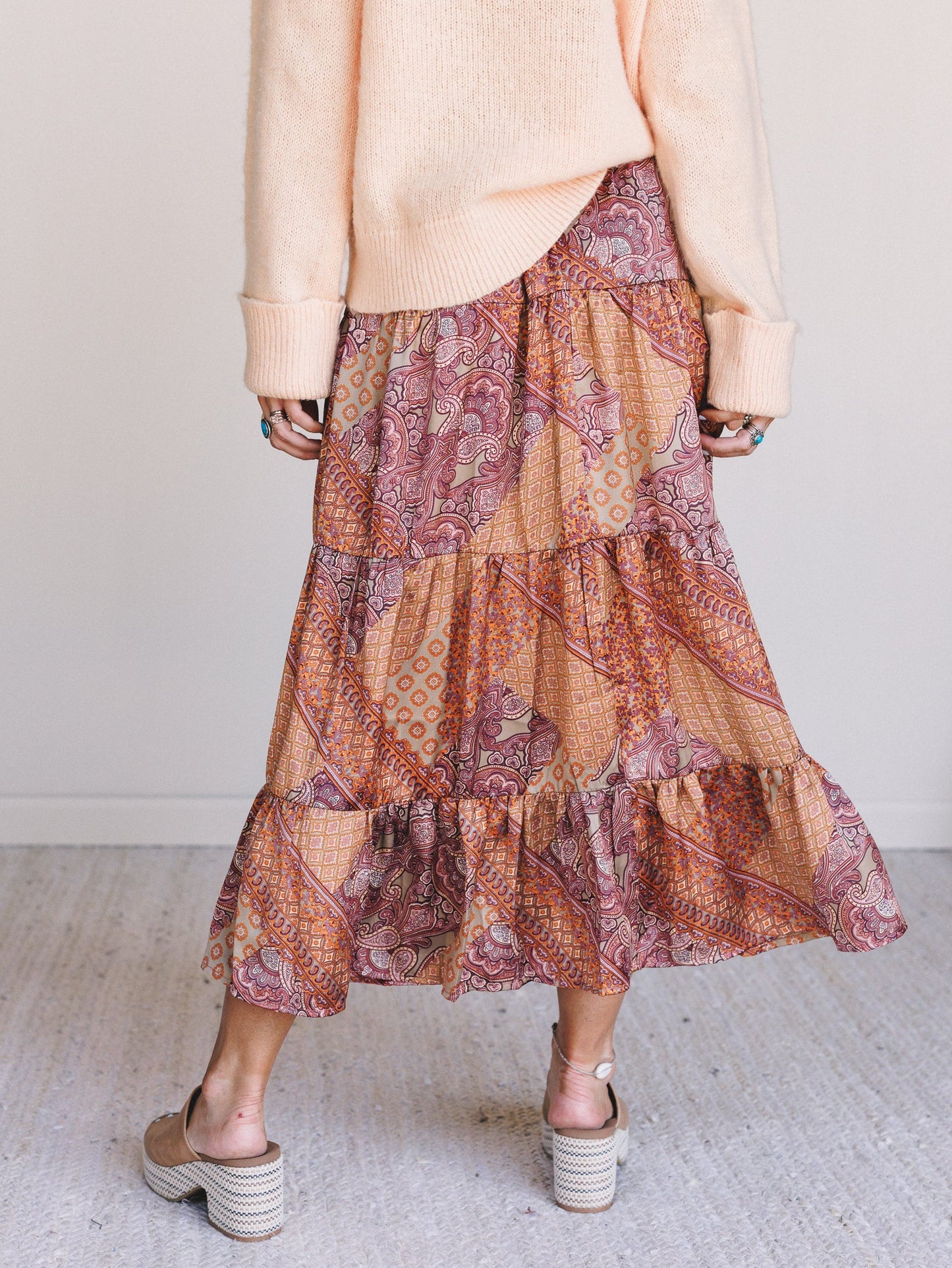 Fern Print Skirt - Hazelnut