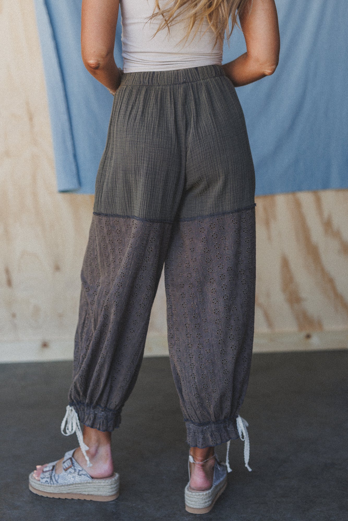 Love Struck Embroidered Joggers - Charcoal