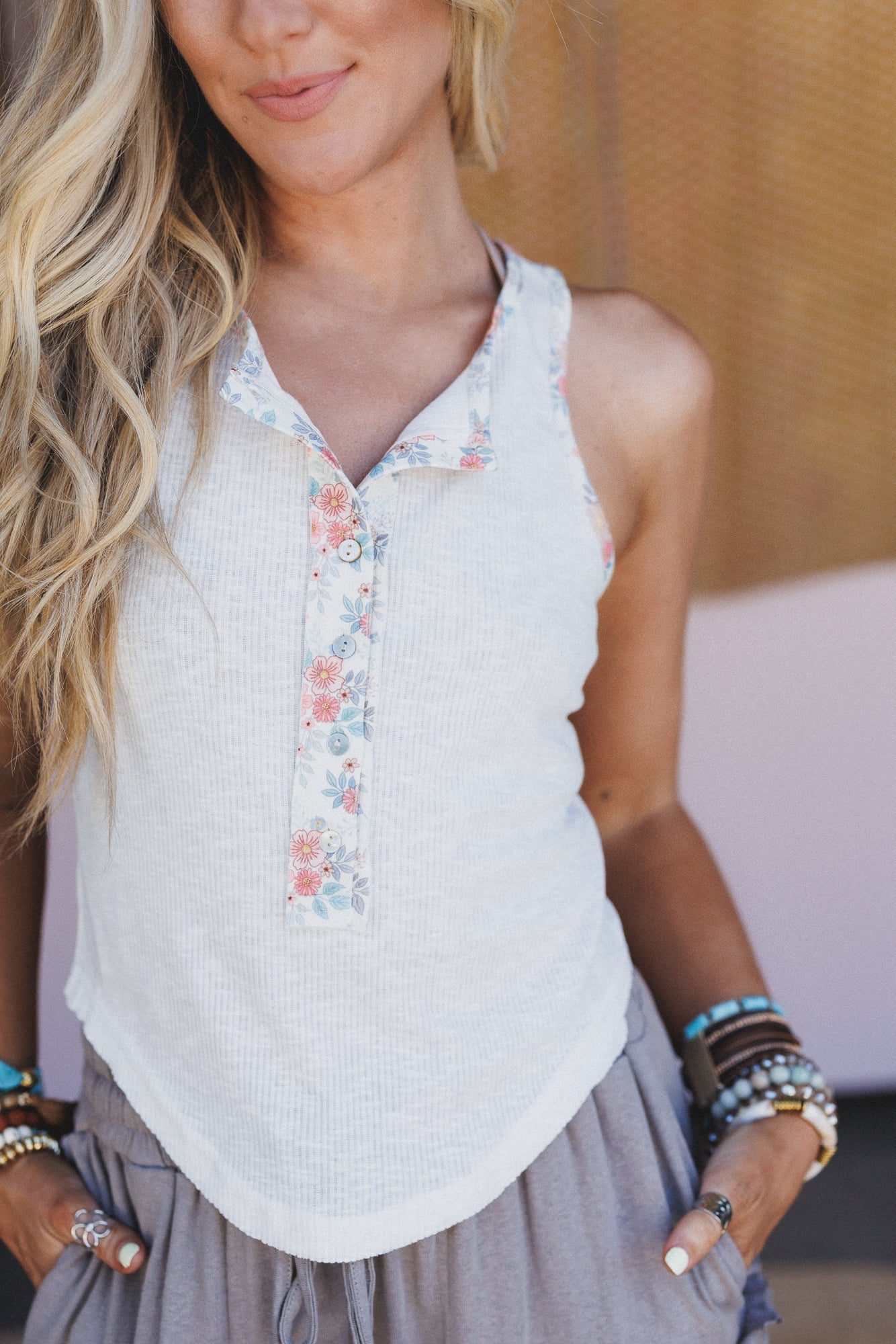 Solene Ribbed Top - Ivory