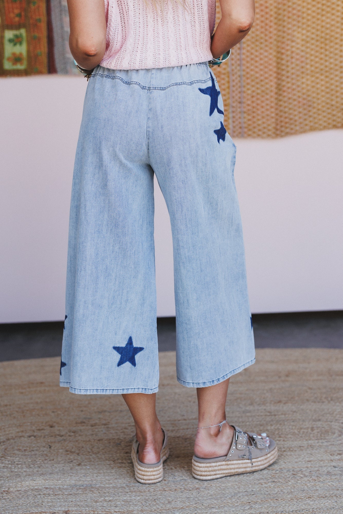 Nova Star Wide Leg Pants - Light Denim