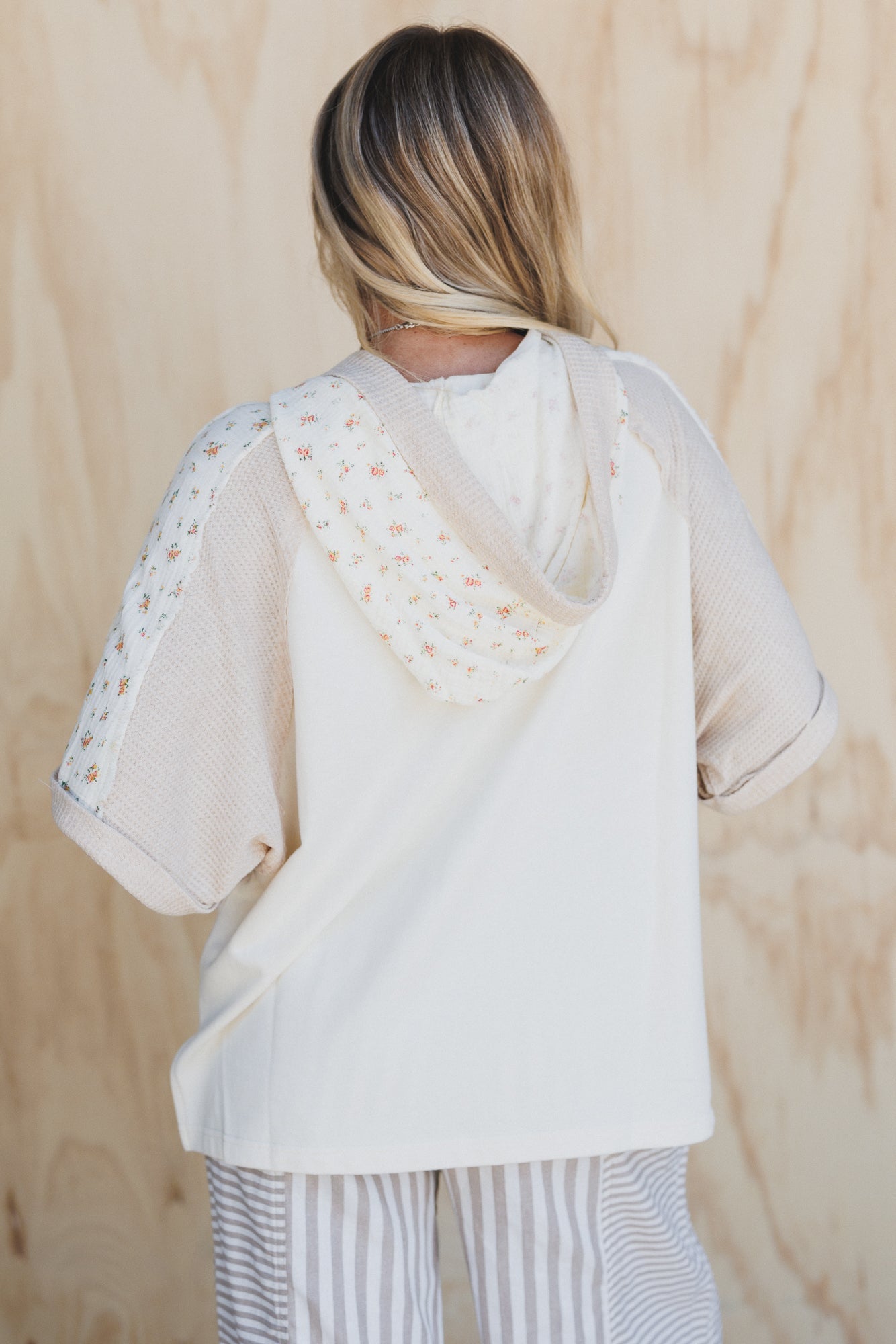 Just For You Hoodie Tunic Top - Cream