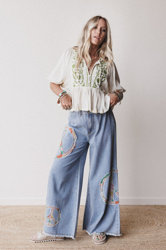 Peace + Florals 3 Piece Bundle - Denim