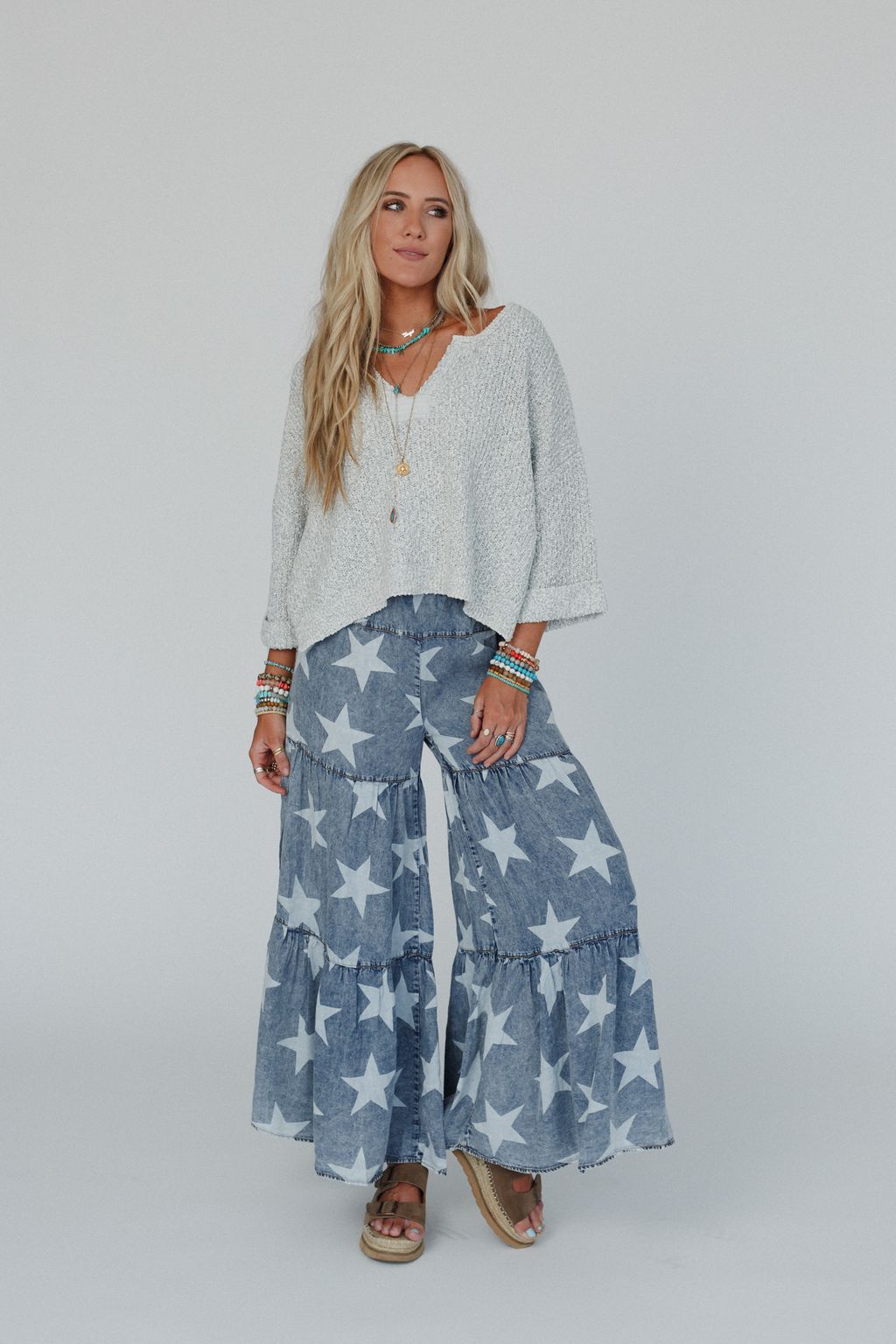 Starlight Wide Leg Pants - Denim