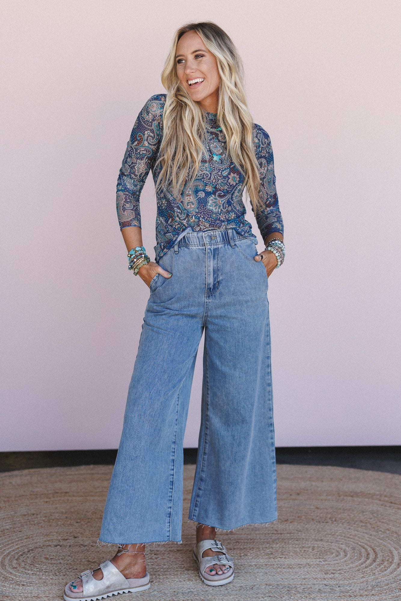 The Nest Sapphire Sky Paisley Top - Teal