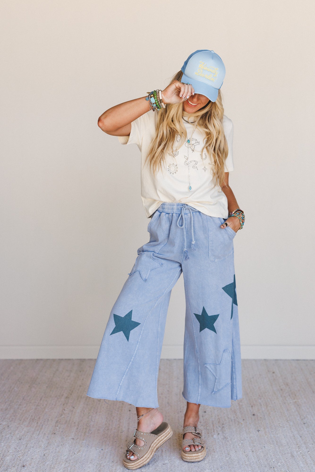 Wishful Thinking Wide Leg Pants - Blue