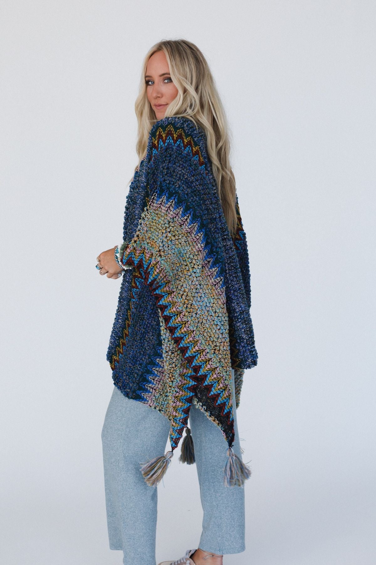 Desert Dreams Crochet Ruana - Cobalt