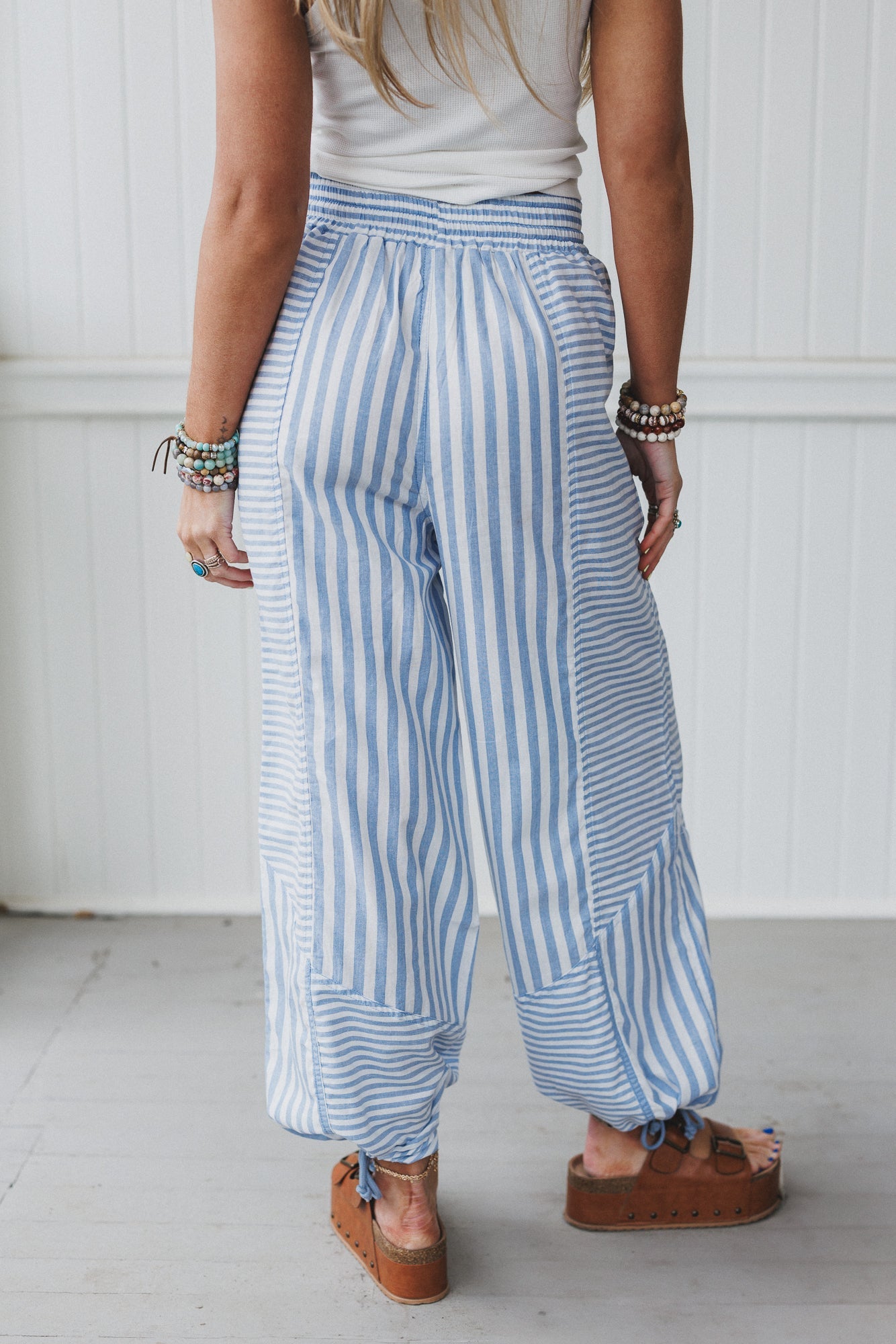 Aveline Striped Pants - Blue