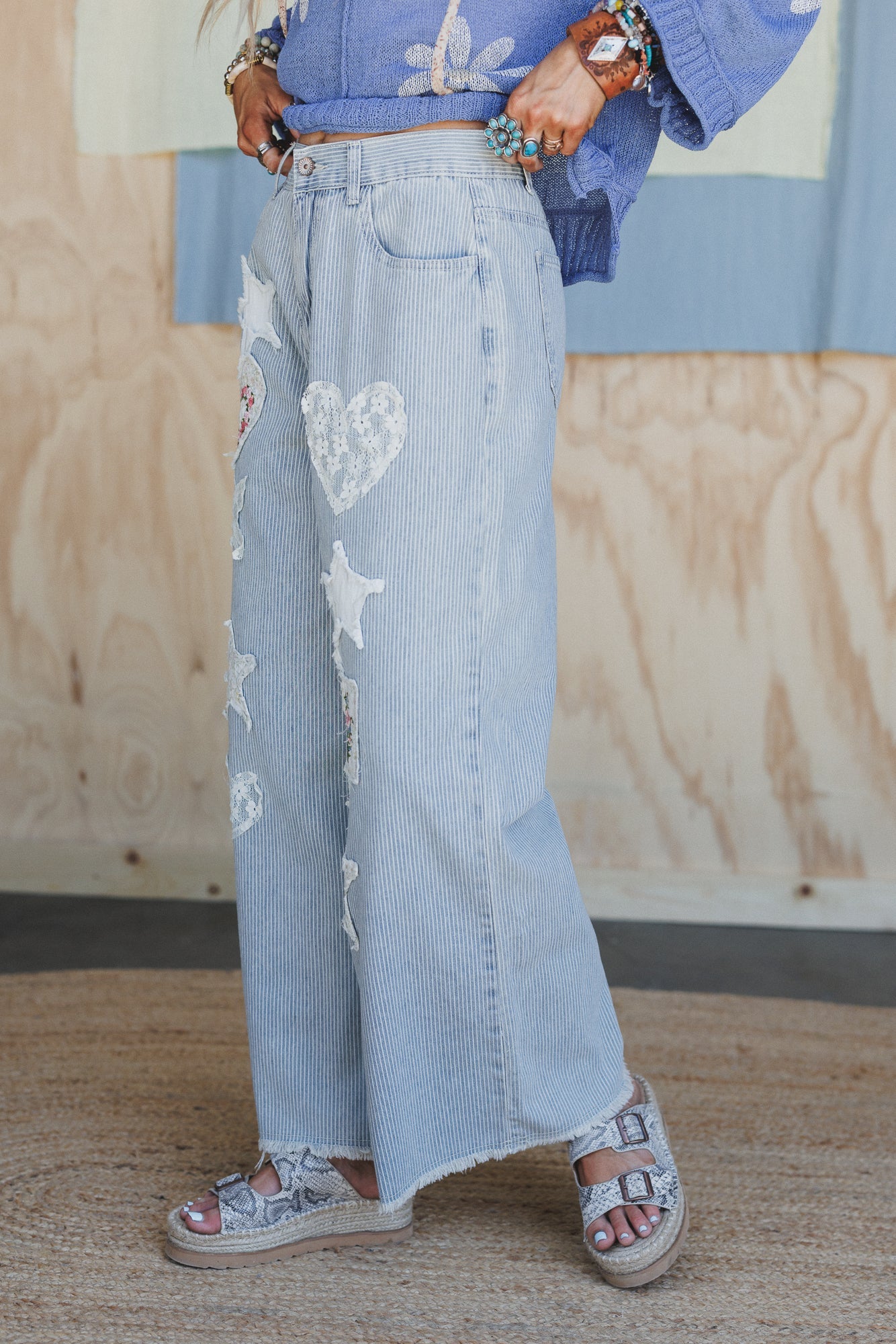 Treasure Trove Patchwork Pants - Denim