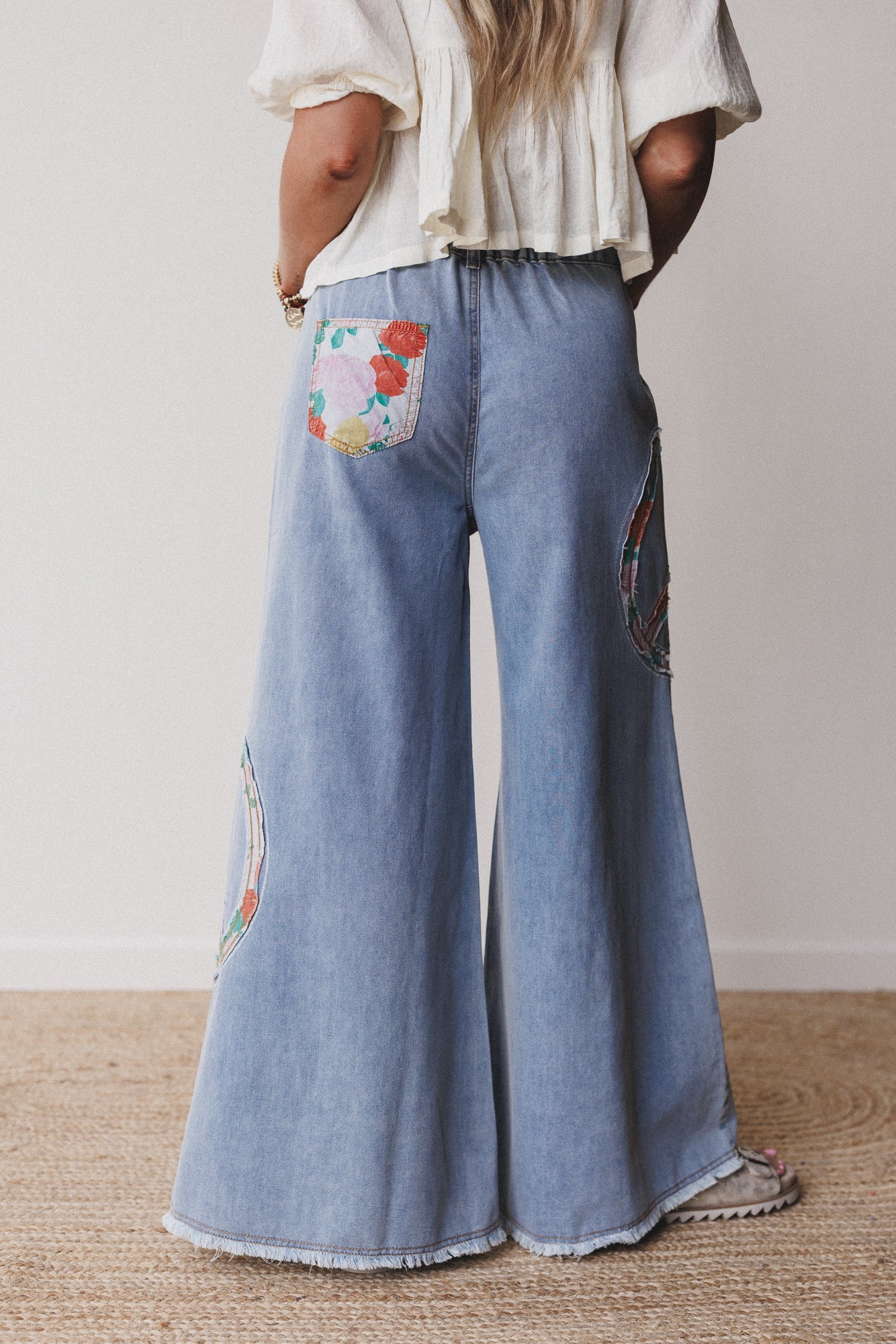Peace + Florals Pants - Denim
