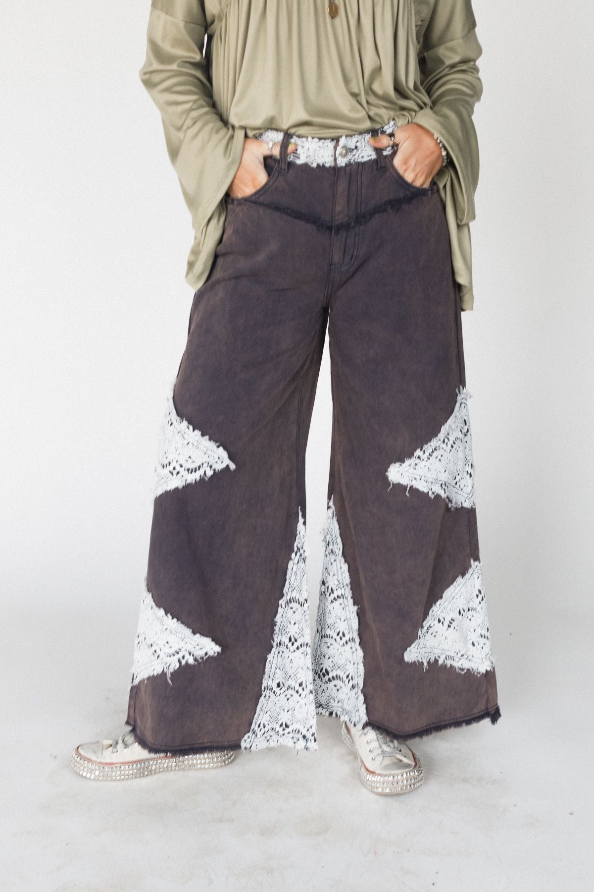 Crosby Crochet Patch Jeans - Navy