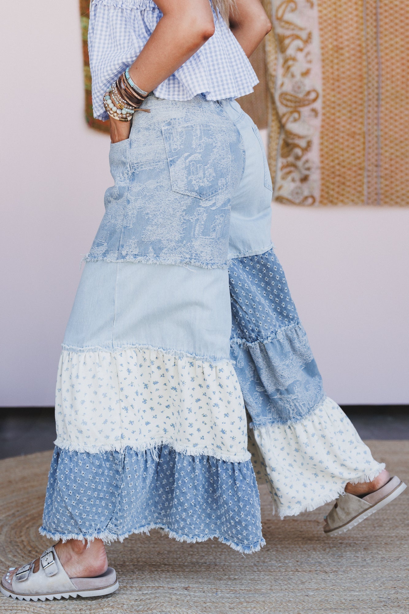 Jane Tiered Pants - Denim