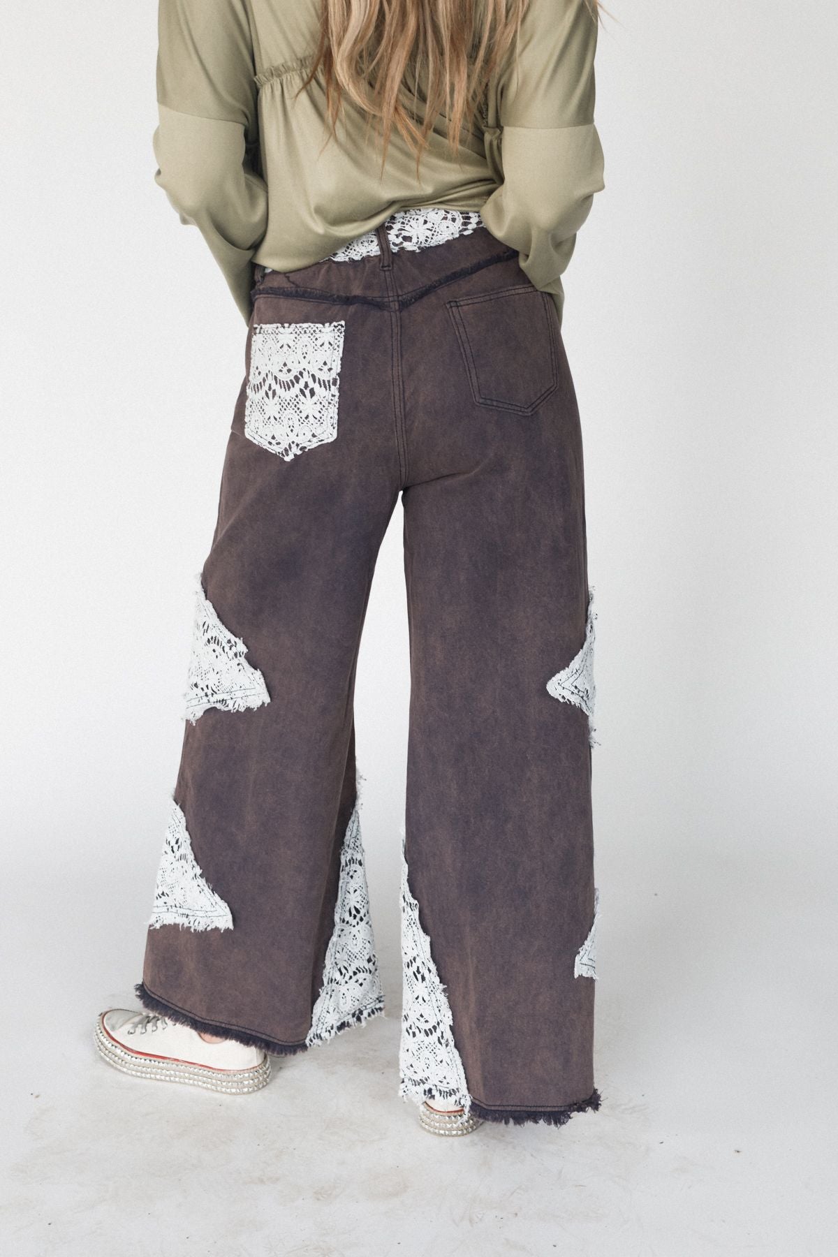 Crosby Crochet Patch Jeans - Navy