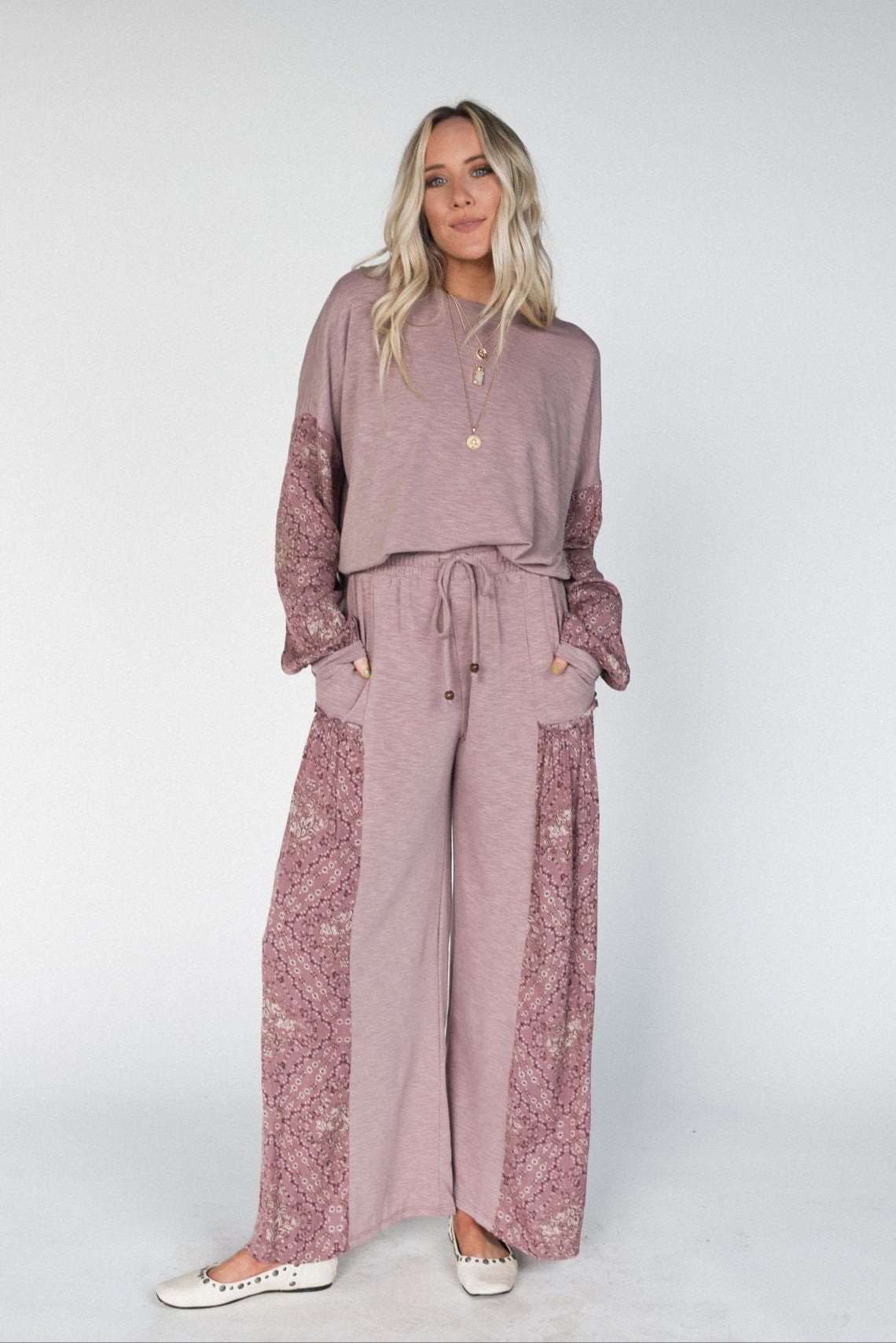 The Nest Cozy Haven Pants - Mauve Mauve