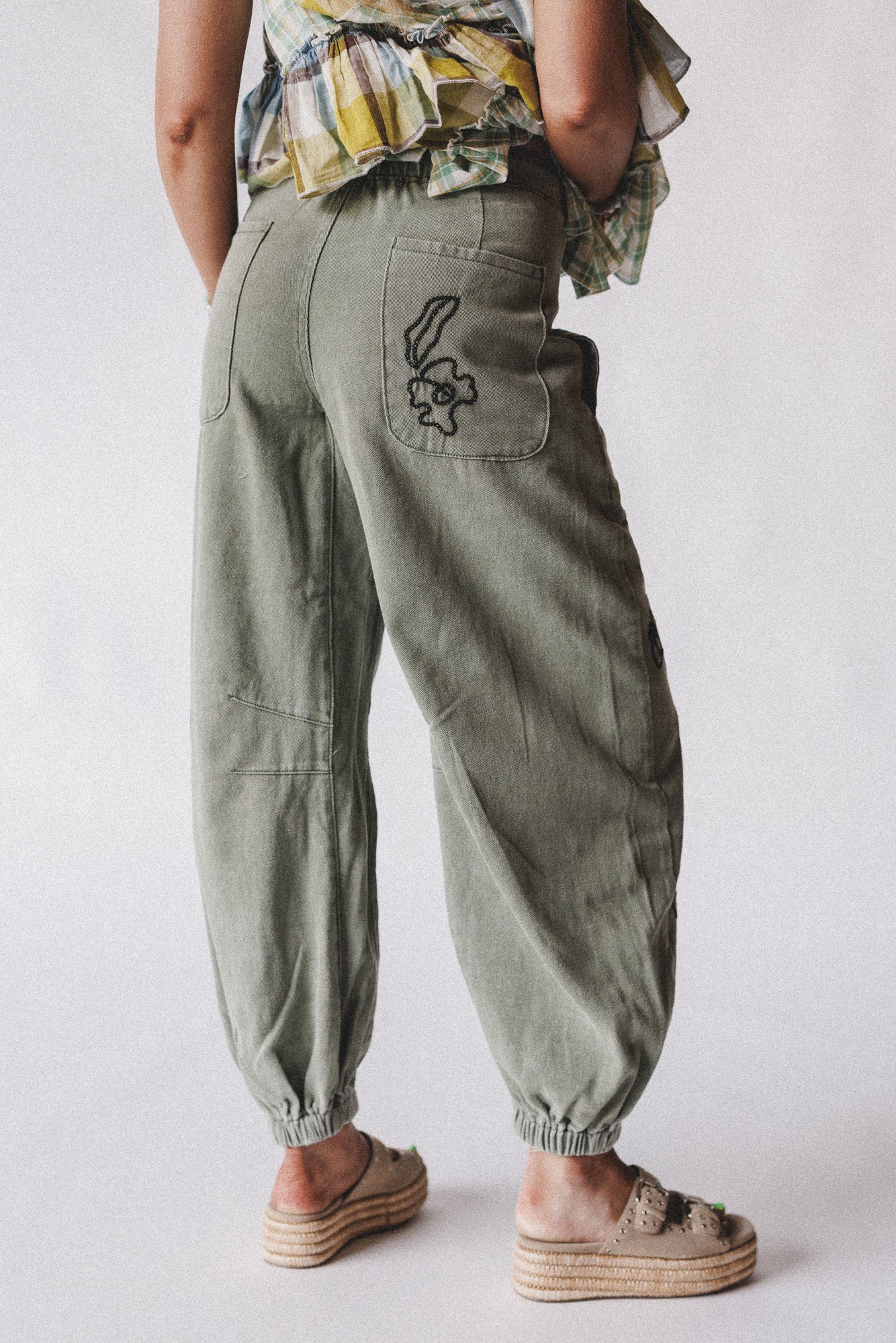 Sweet On You Embroidered Pants - Green