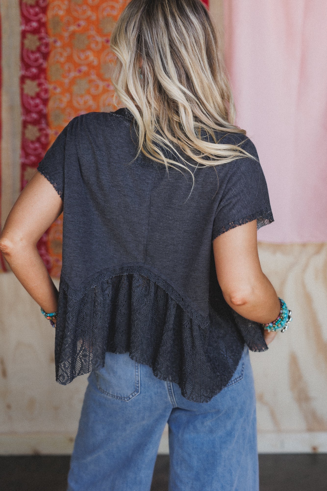 Callie Short Sleeve Tee - Charcoal