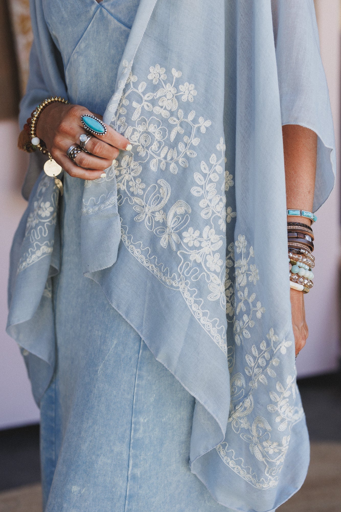 Sunset Fern Kimono - Smoke