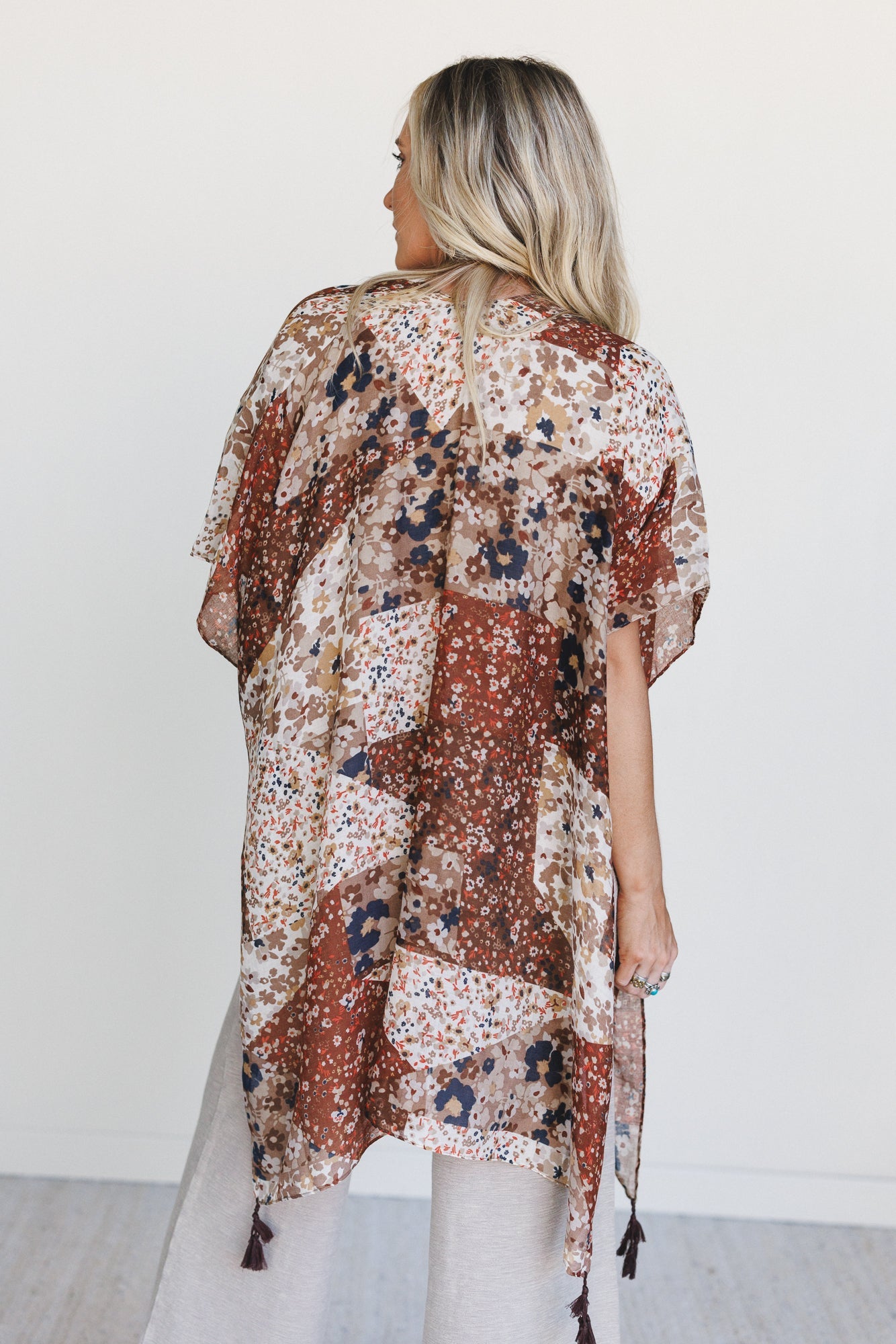Garden Fairy Floral Kimono - Brown