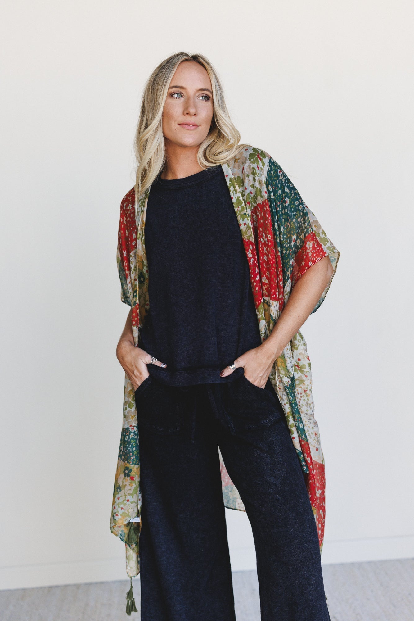 Garden Fairy Floral Kimono - Olive