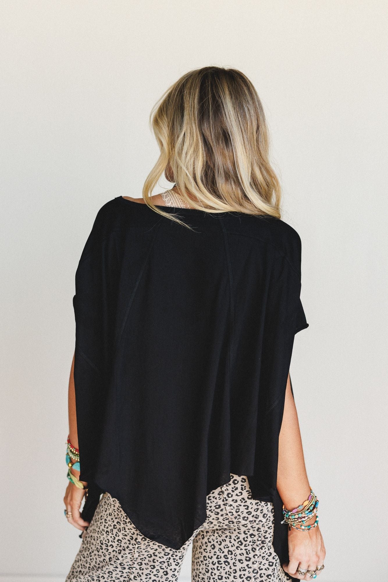 Cottage Bloom Crochet Top - Black