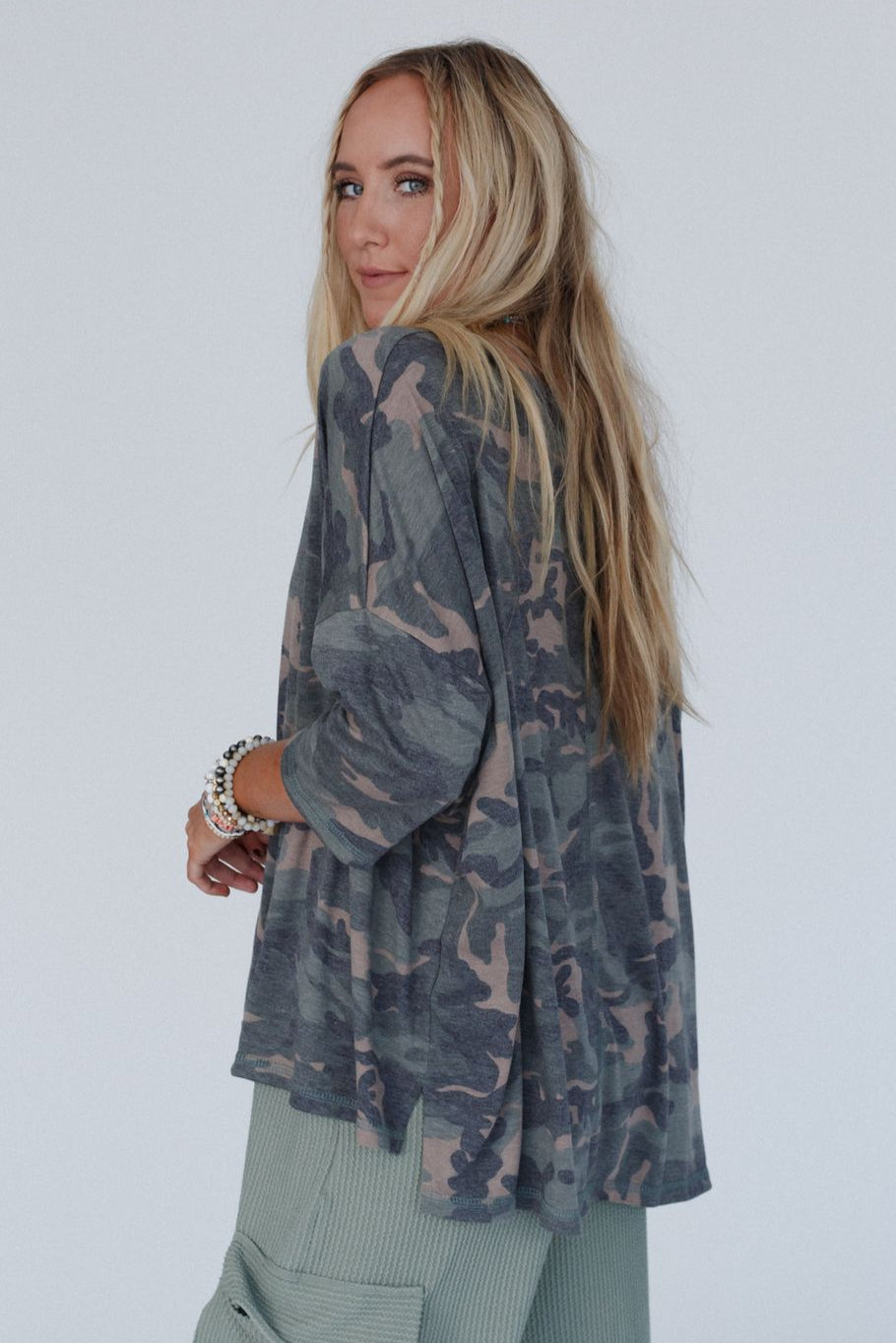 The Nest Country Girl Camo Top - Army