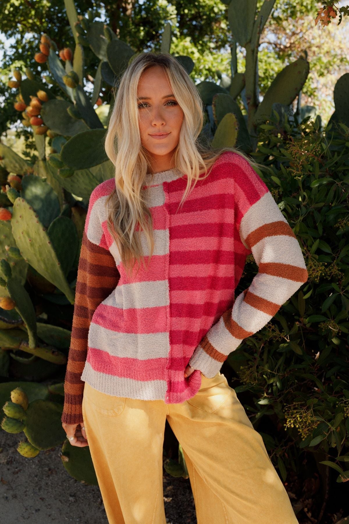 Dulcie Striped Sweater - Pink