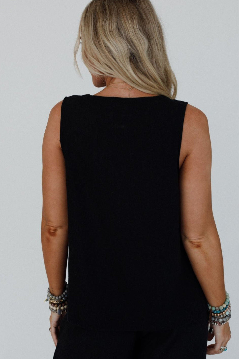 Salt Air Button Vest - Black
