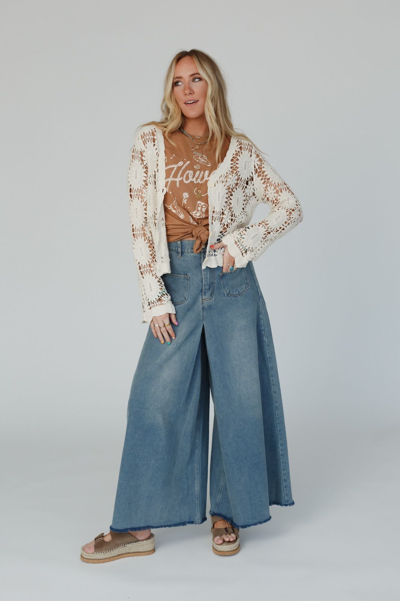 Sway My Way Super Wide Leg Pant - Light Denim