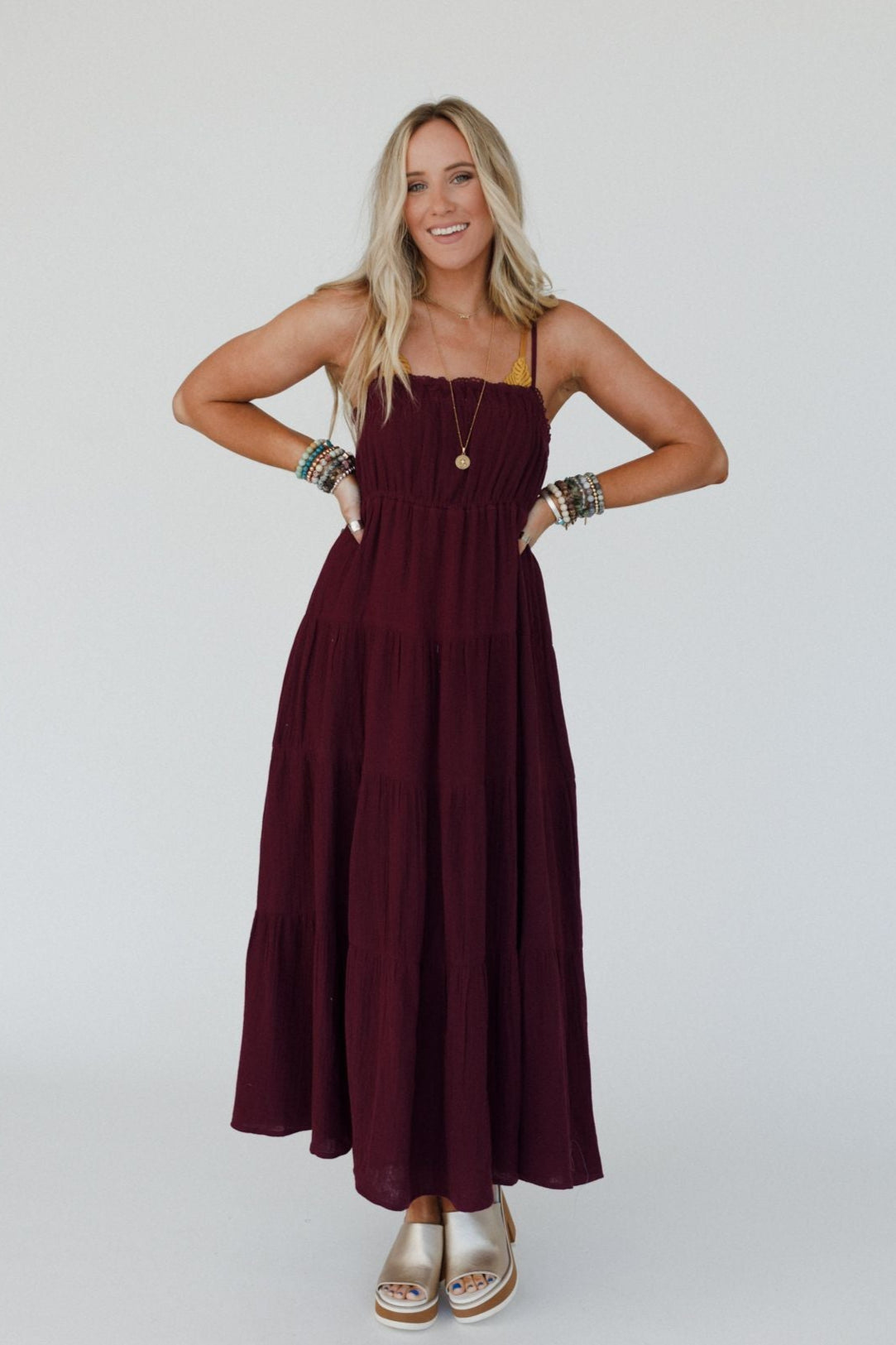 Maven Smocked Maxi Dress - Plum