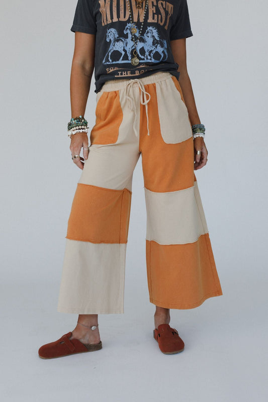 Coastal Colorblock Pants - Camel