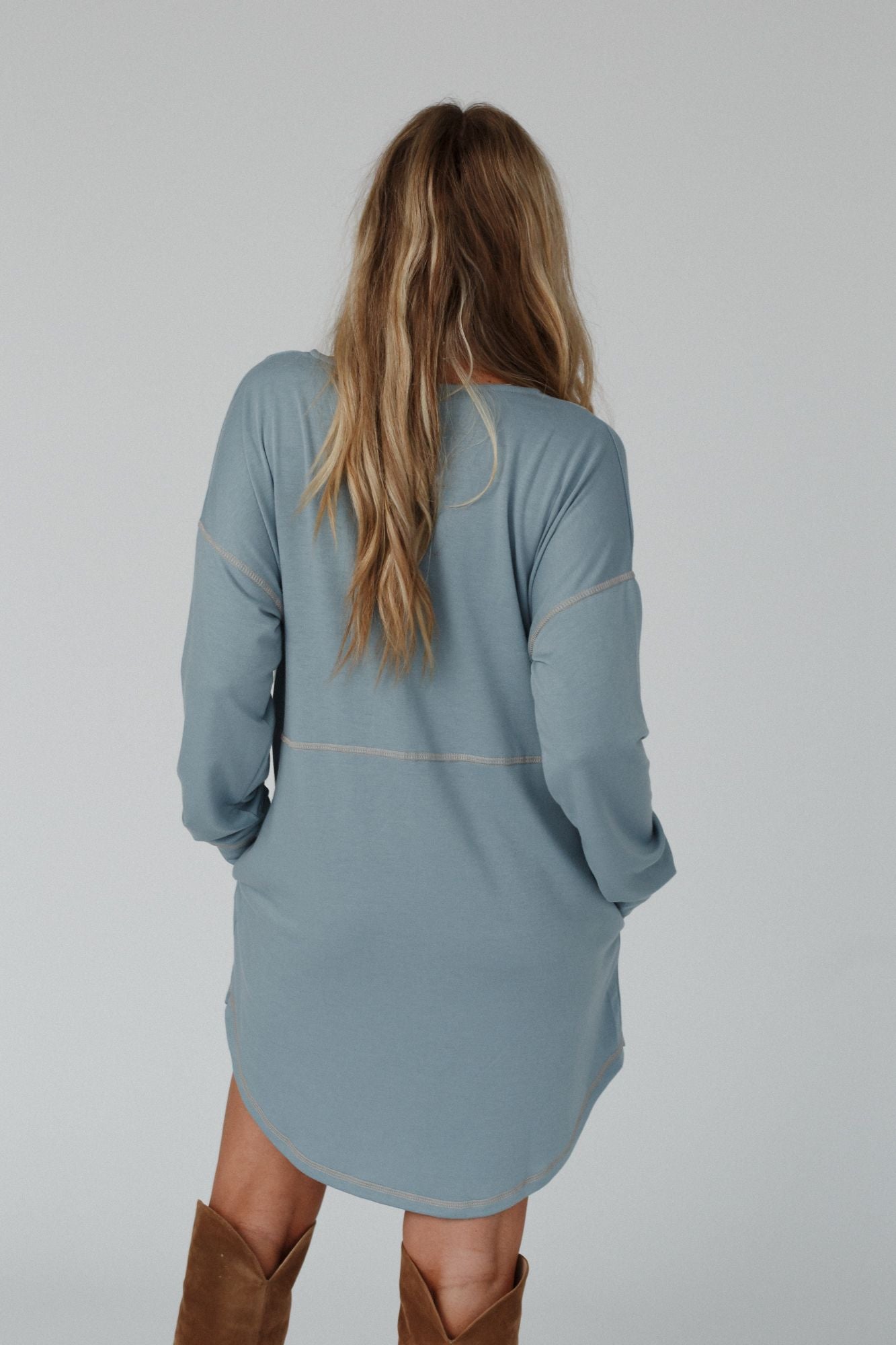 The Nest Meadow Long Sleeve Tunic Dress - Electric Blue
