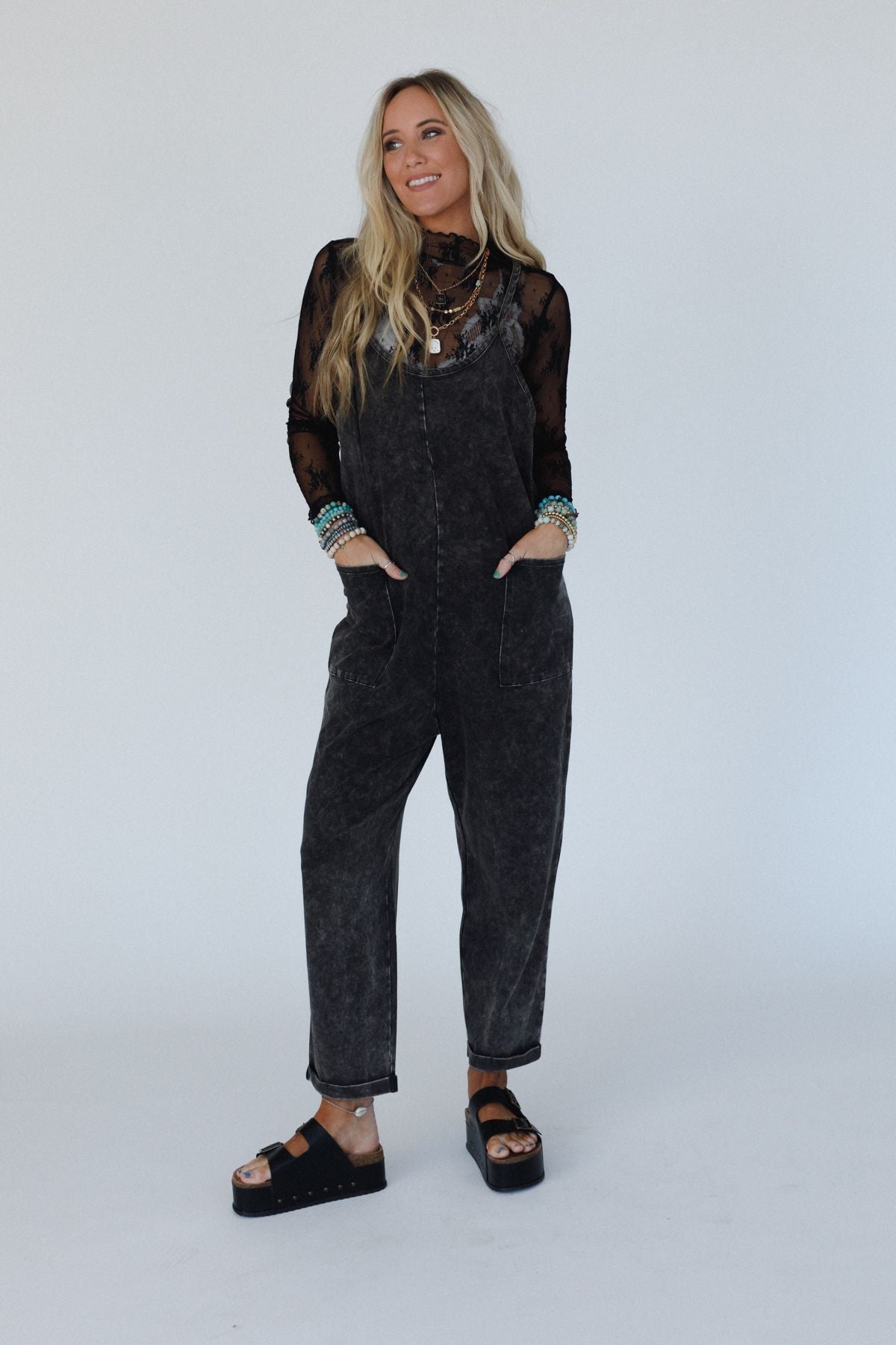 Brooke Pocket Jumpsuit - Ash Black
