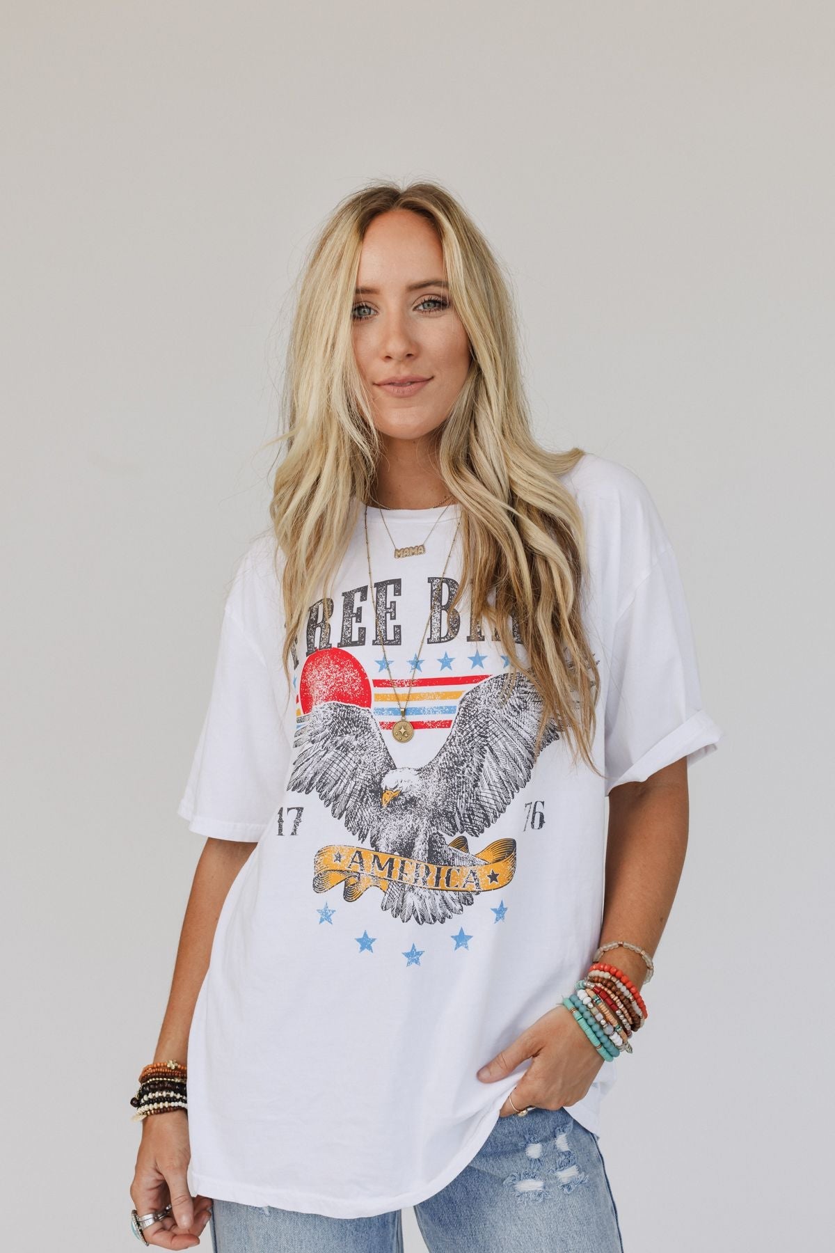 Free Bird America Graphic Tee - White