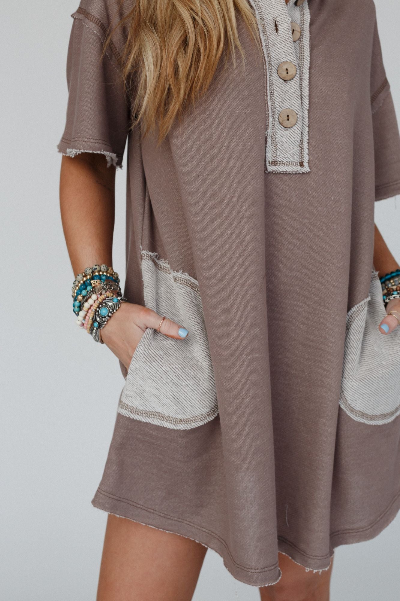 The Nest Jodi Tunic Dress - Mocha