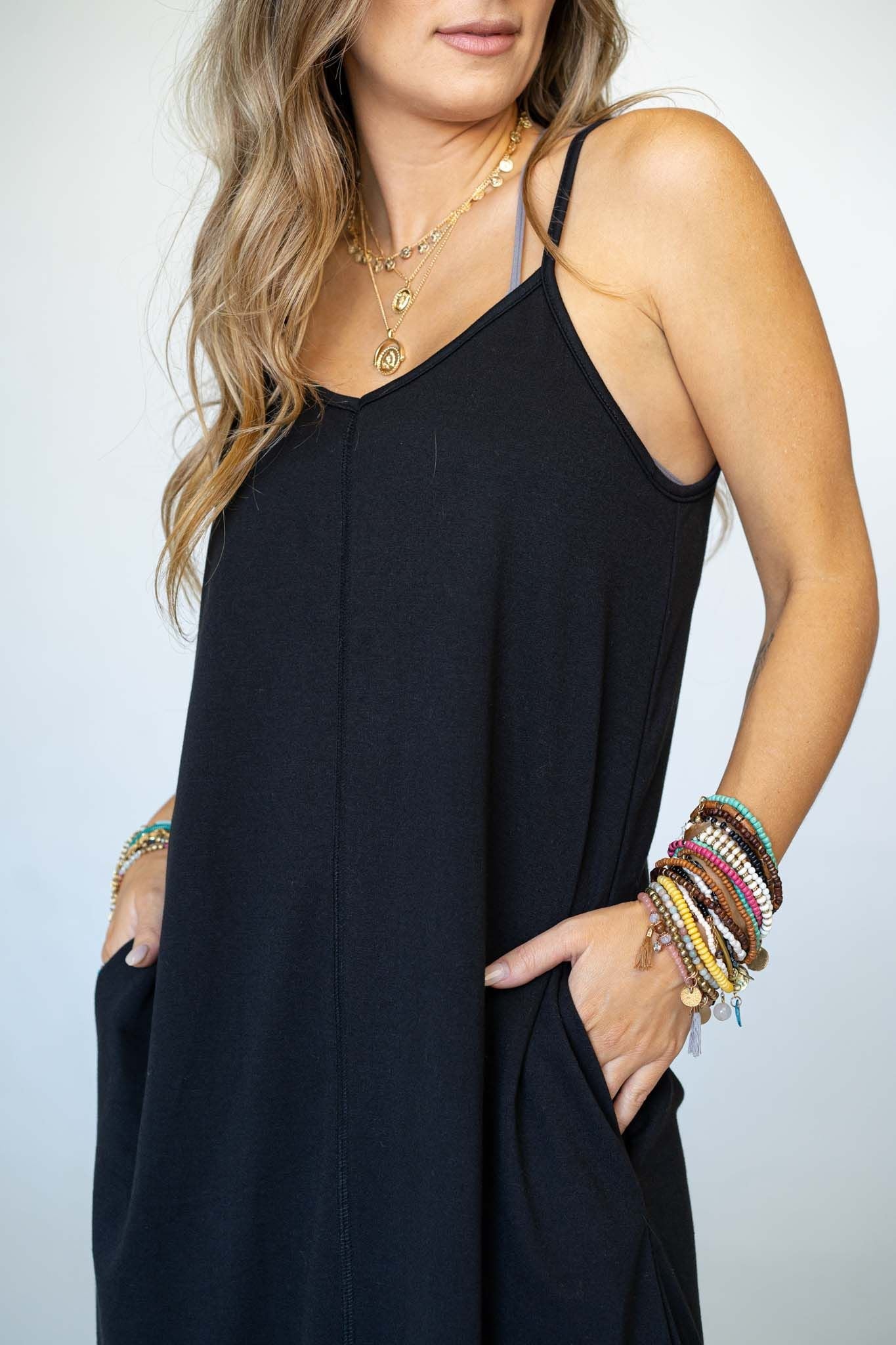 The Nest Perfect Round Hem Bralette Maxi Dress - Black