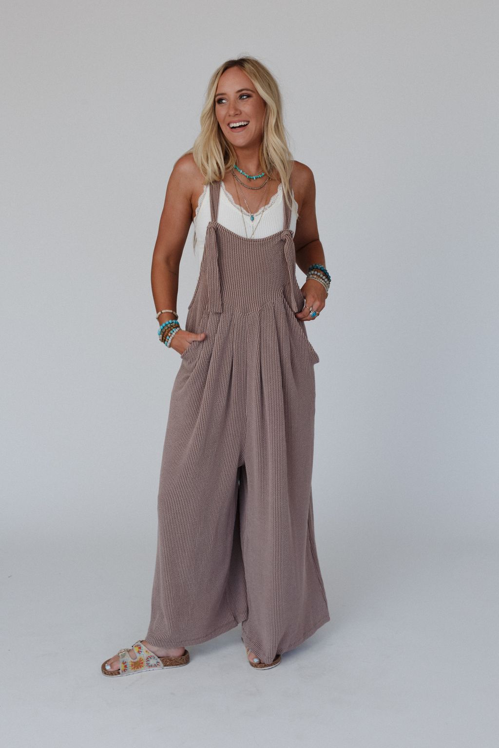 The Nest Urban Light Textured Jumpsuit - Acorn