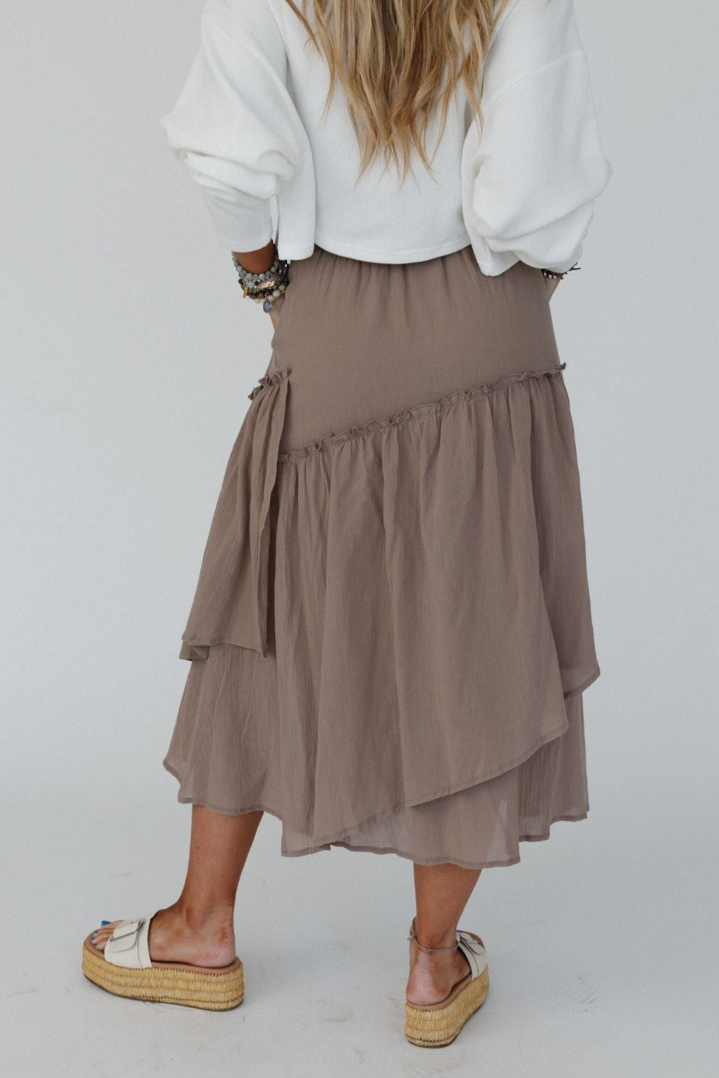 Wave Dancer Maxi Skirt - Mocha