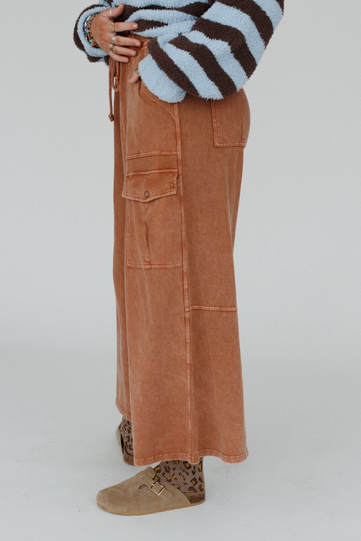 The Nest Cargo Cascade Wide Leg Pants - Copper