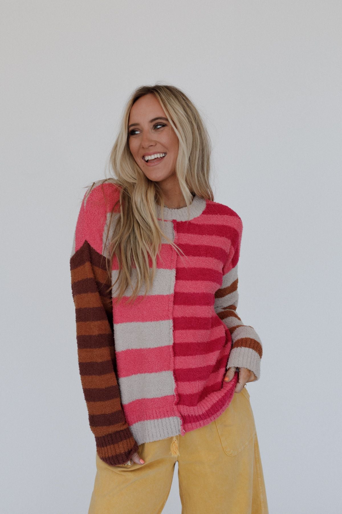 Dulcie Striped Sweater - Pink