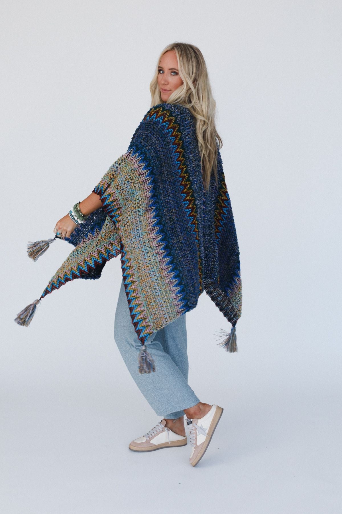 Desert Dreams Crochet Ruana - Cobalt