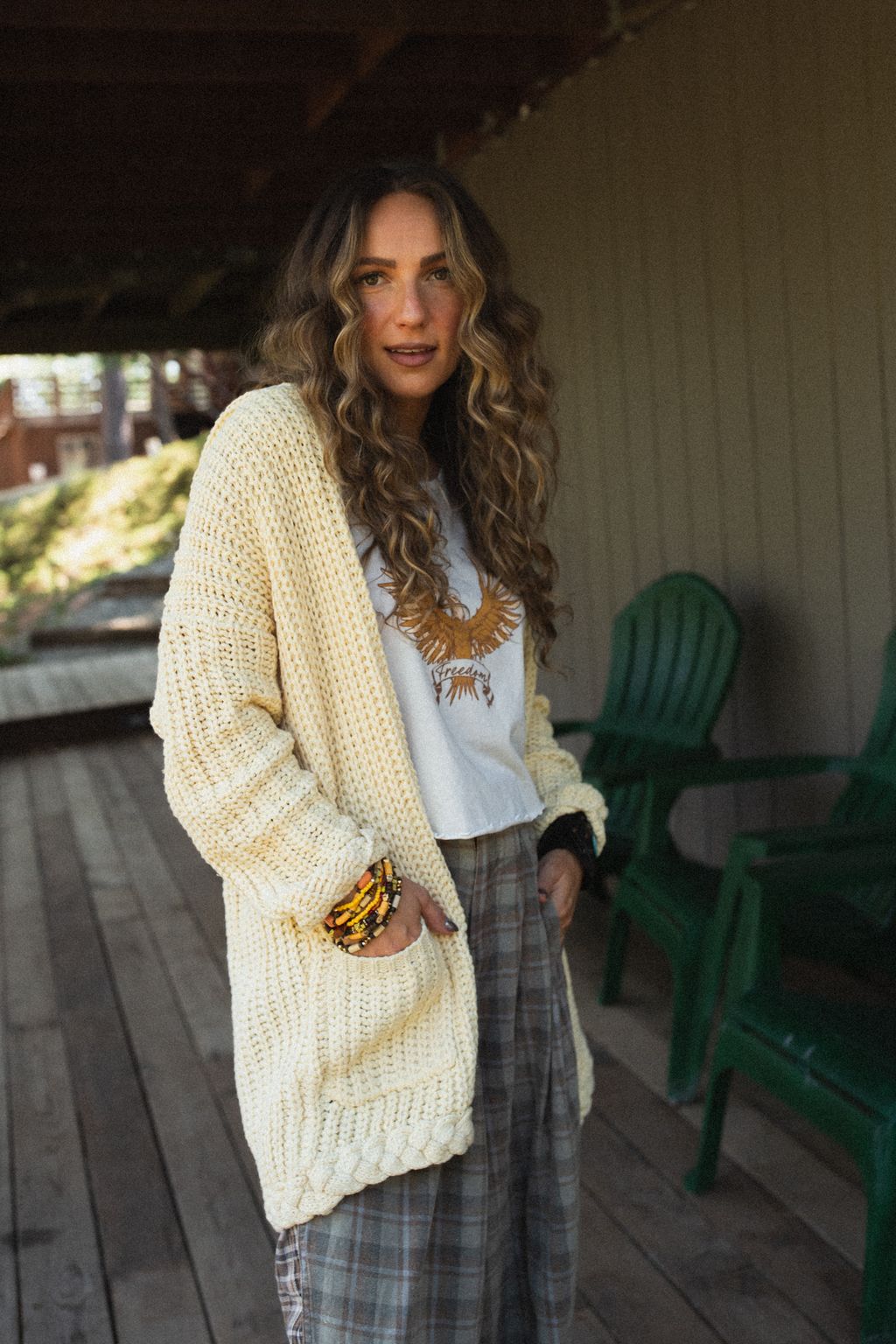 Sweet Melody Chunky Knit Cardigan - Yellow