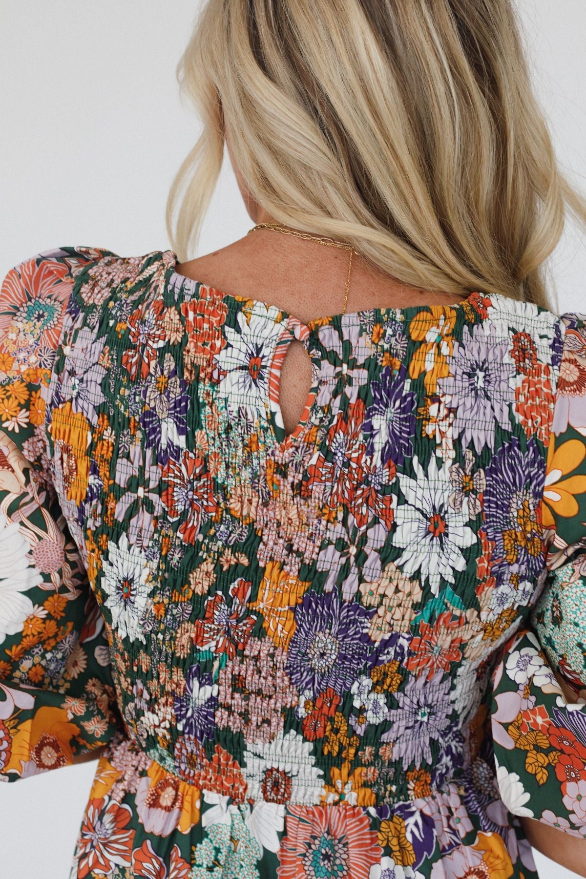 Forest Path Floral Maxi Dress - Green