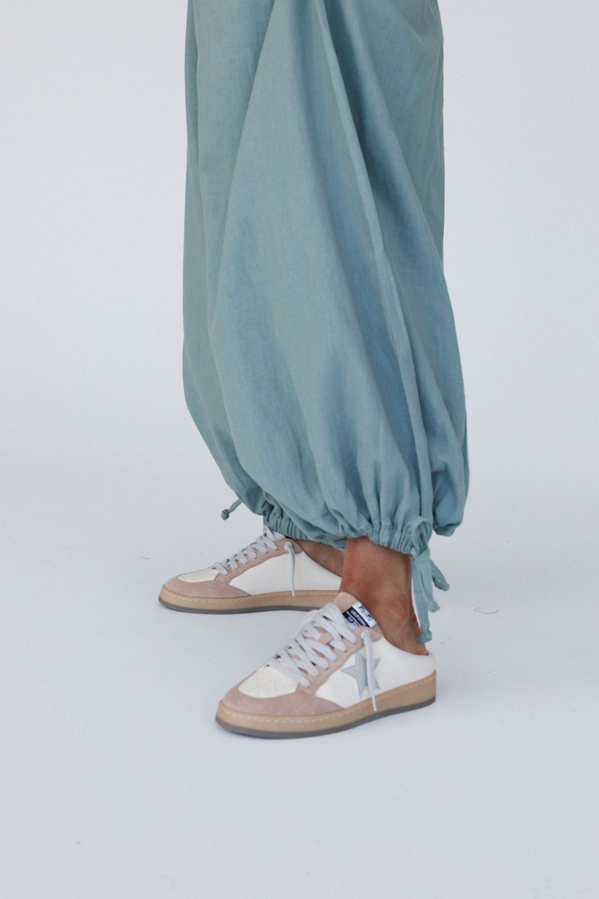 The Nest Theadora Wide Leg Cinched Pants - Light Olive