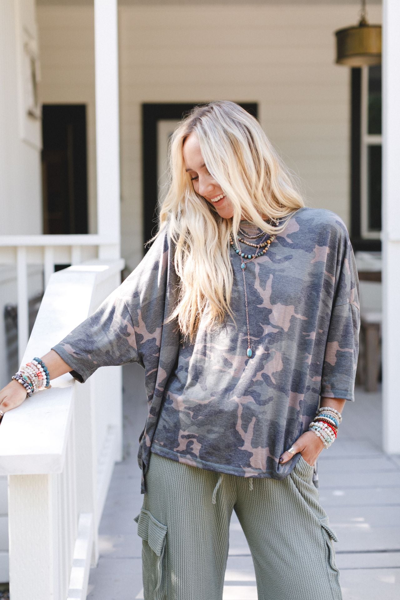The Nest Country Girl Camo Top - Army