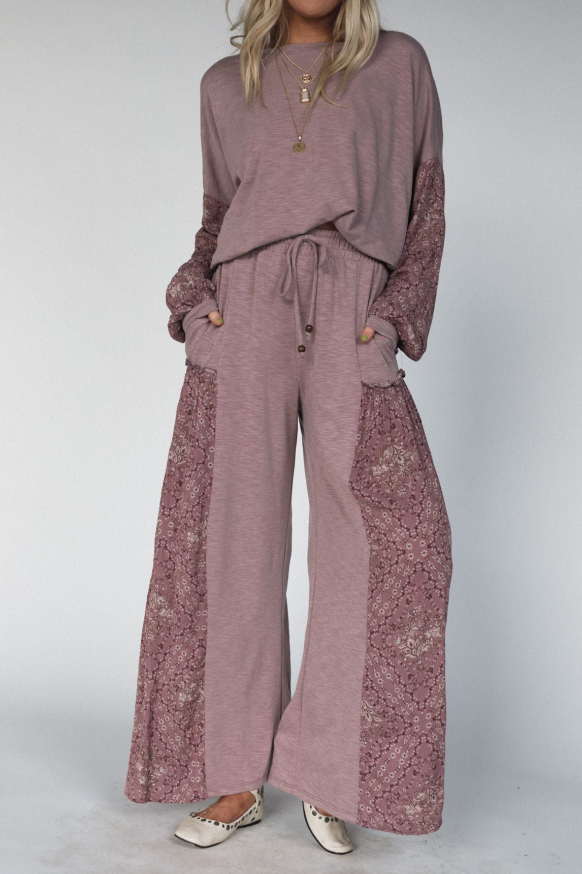The Nest Cozy Haven Pants - Mauve Mauve